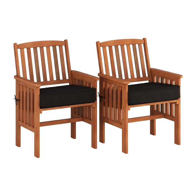 CorLiving Miramar Natural Wood Outdoor Chair and Coffee Table 4pc Set