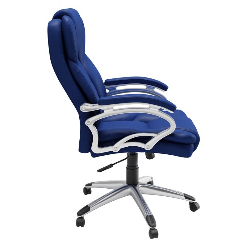 CorLiving Executive Office Chair in Cobalt Blue Leatherette Homesquare