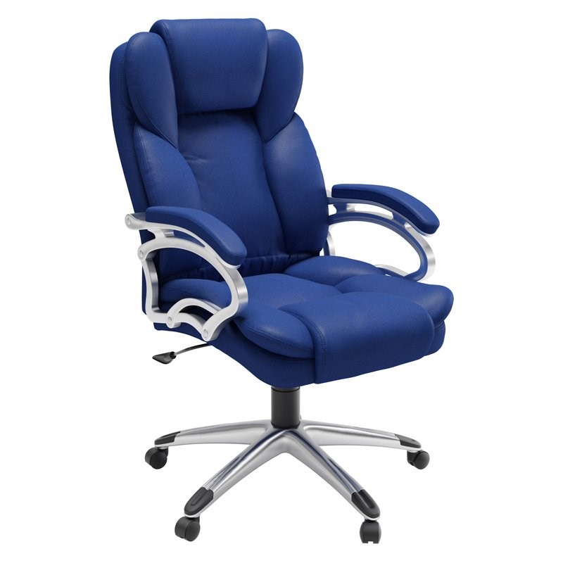 Blue leather office chair