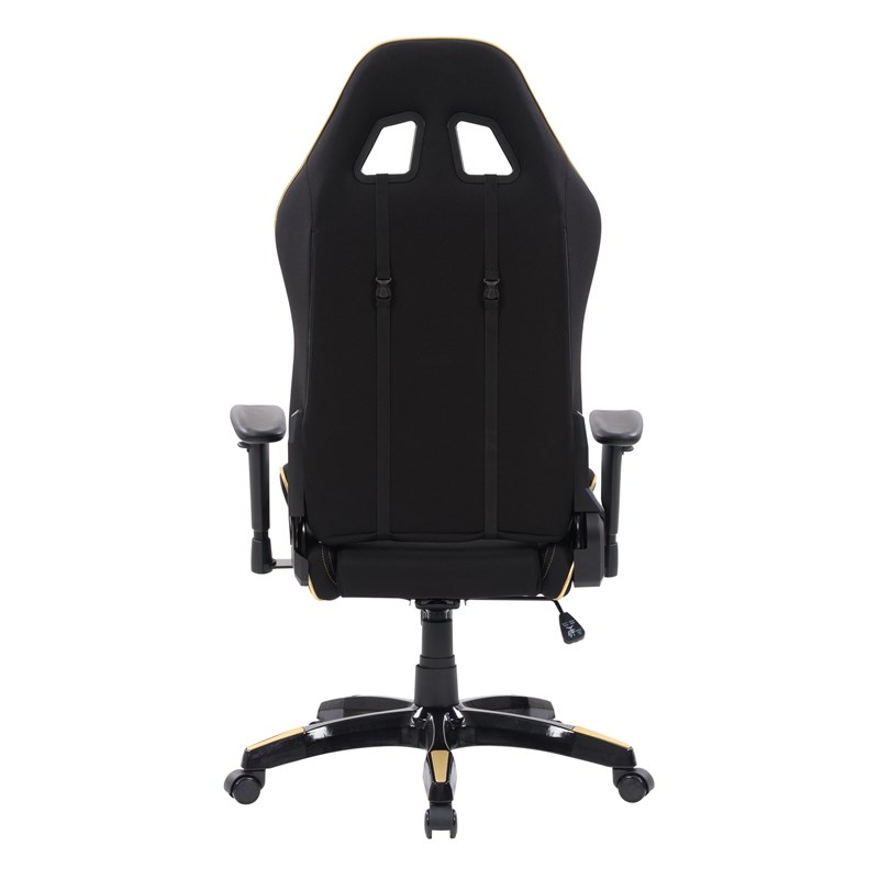 CorLiving High Back Ergonomic Gaming Chair - Black and Gold