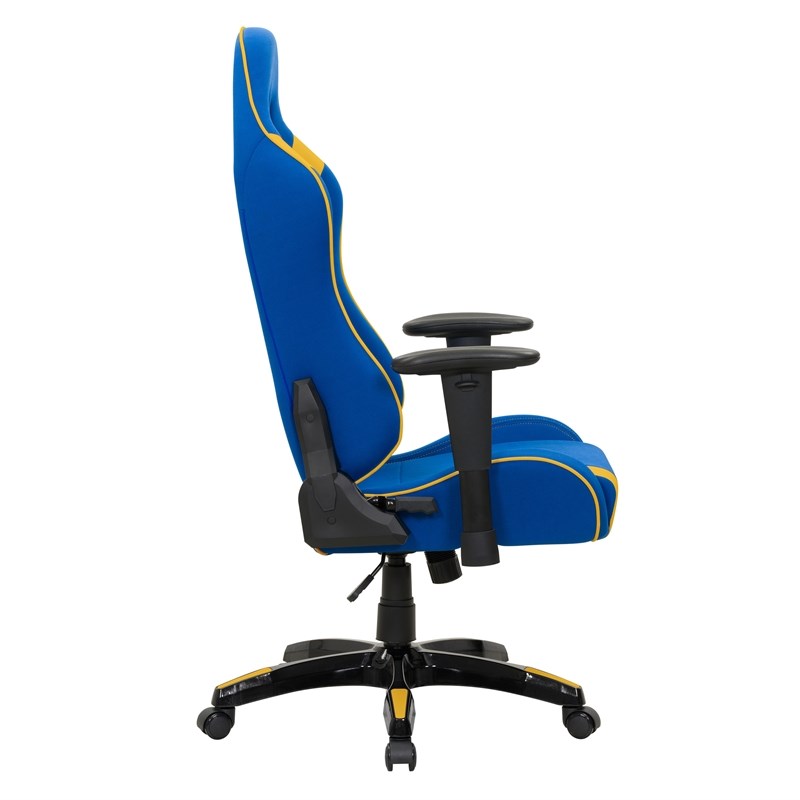 CorLiving High Back Ergonomic Gaming Chair - Blue and Yellow
