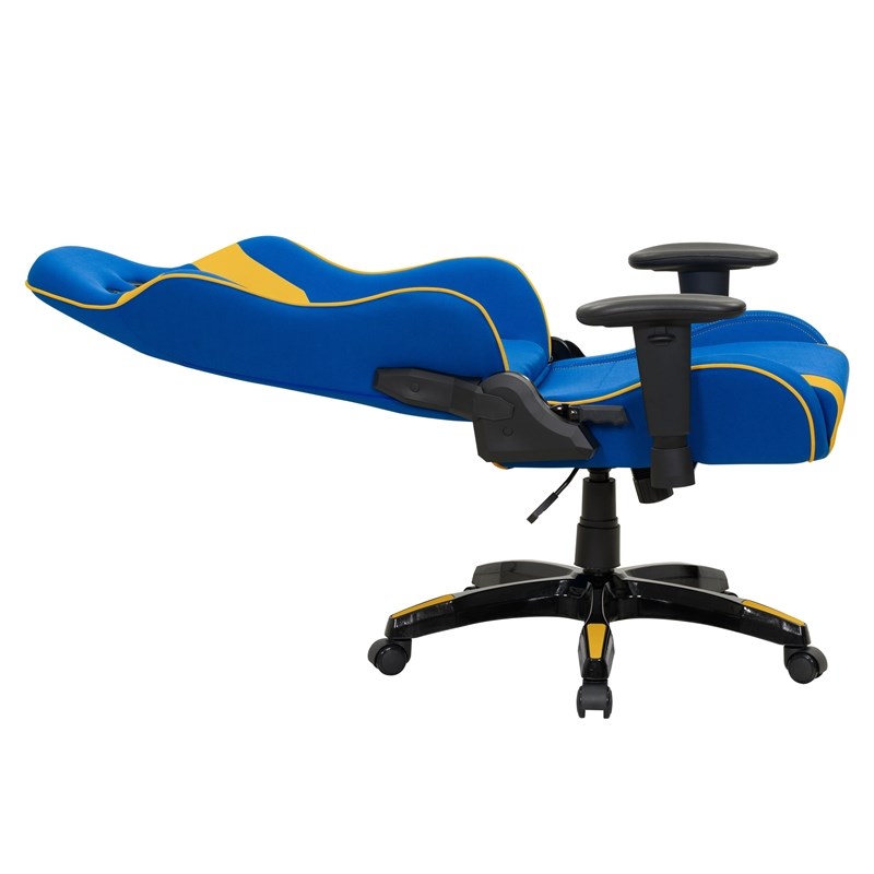 CorLiving High Back Ergonomic Gaming Chair - Blue and Yellow