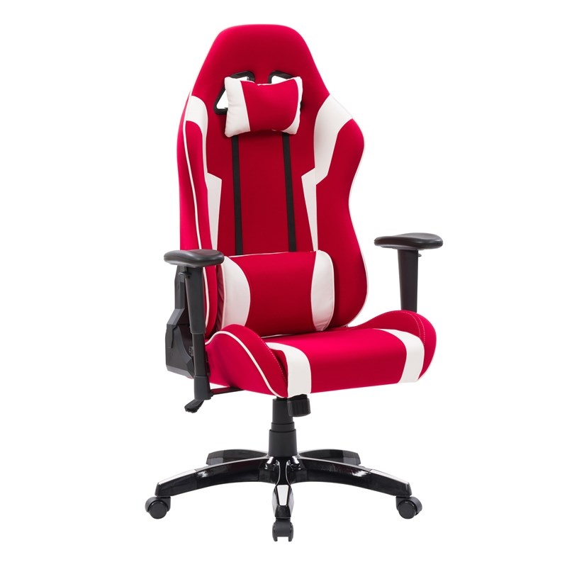 CorLiving High Back Ergonomic Gaming Chair - Red and White