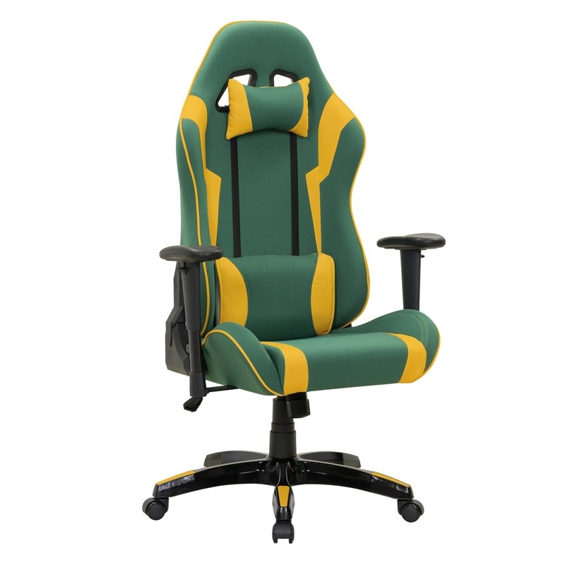 CorLiving High Back Ergonomic Gaming Chair - Green and Yellow