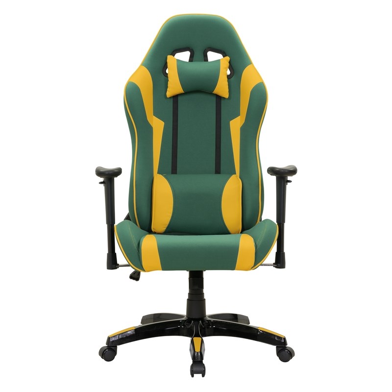 CorLiving High Back Ergonomic Gaming Chair - Green and Yellow