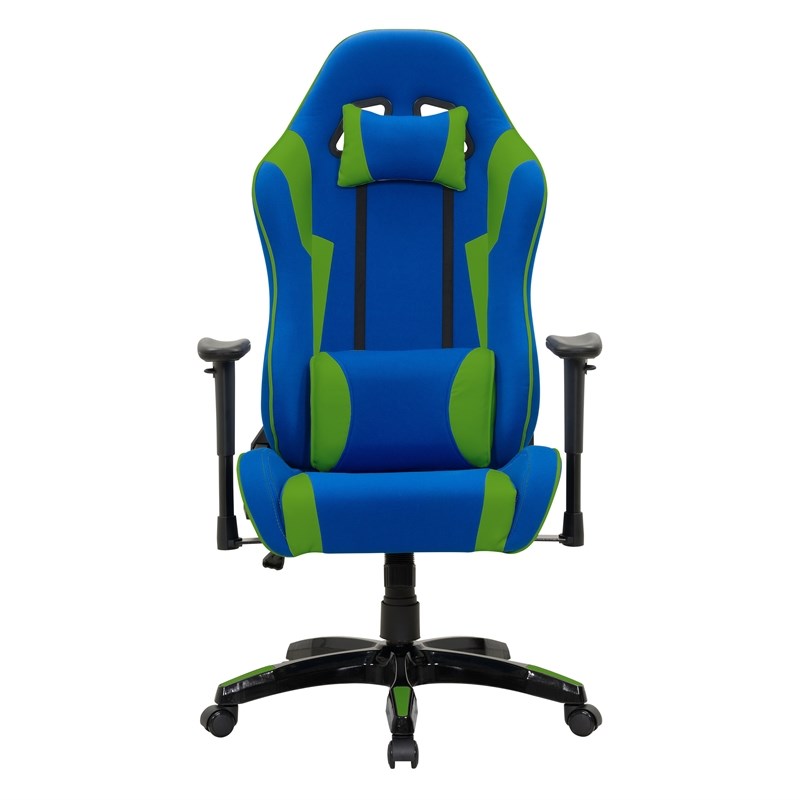 CorLiving High Back Ergonomic Gaming Chair - Blue and Green