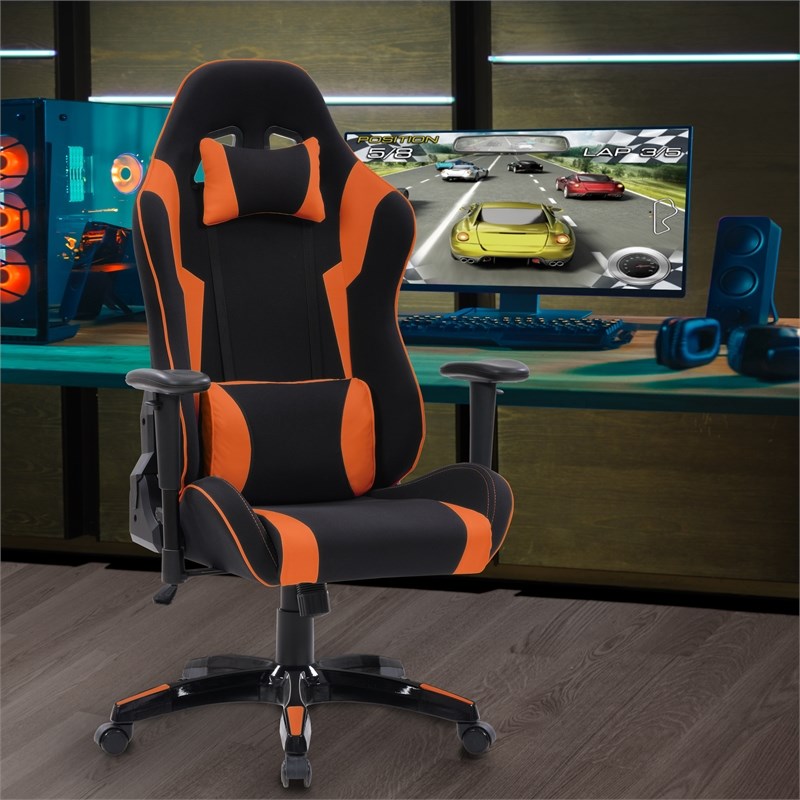 CorLiving High Back Ergonomic Gaming Chair - Black and Orange