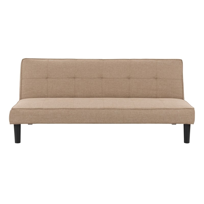CorLiving Yorkton Convertible Sofa in Cinnamon Beige Fabric Homesquare