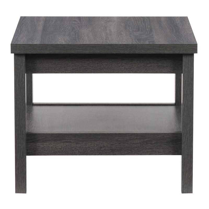 CorLiving Hollywood Side Table with Shelf in Gray