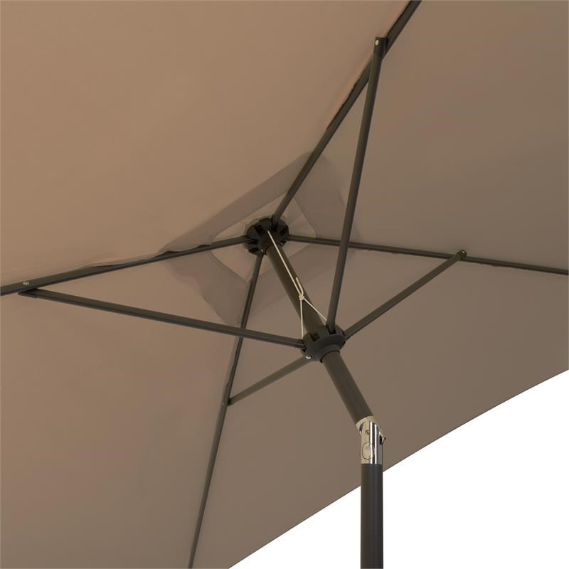 CorLiving  Square Tilting Sandy Brown Fabric Patio Umbrella with Base