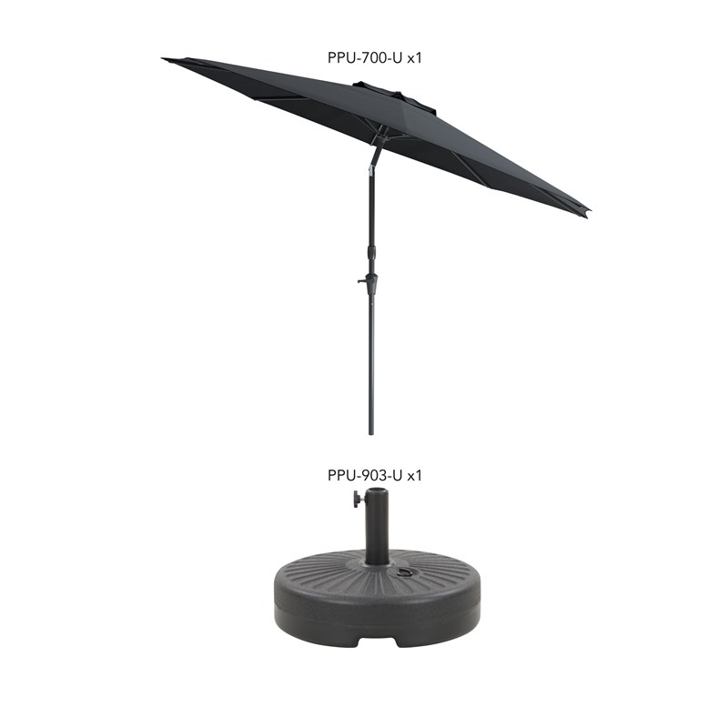 doneren Kwade trouw Arthur Conan Doyle CorLiving 10ft Wind Resistant Tilting Black Fabric Patio Umbrella and Base  | Homesquare