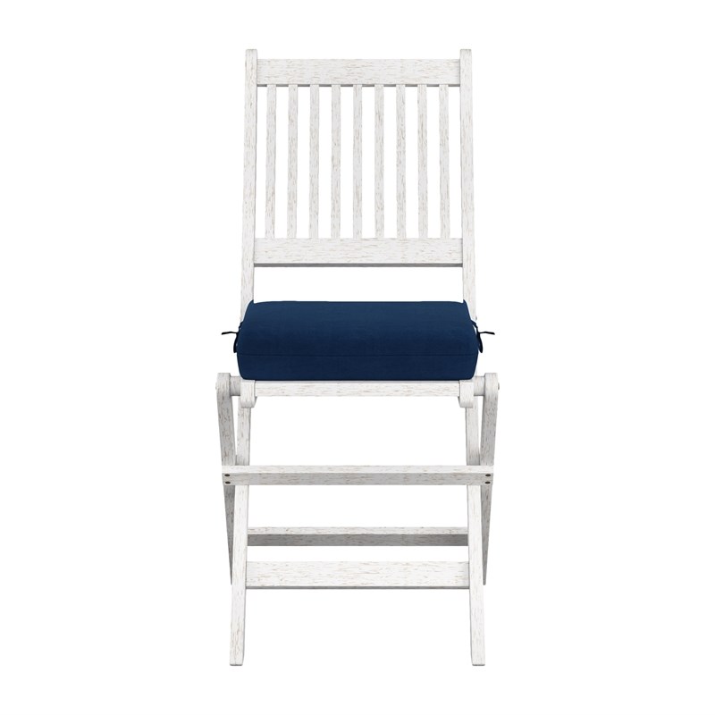 CorLiving Miramar White Washed Wood Outdoor Folding Chairs - Set of 2