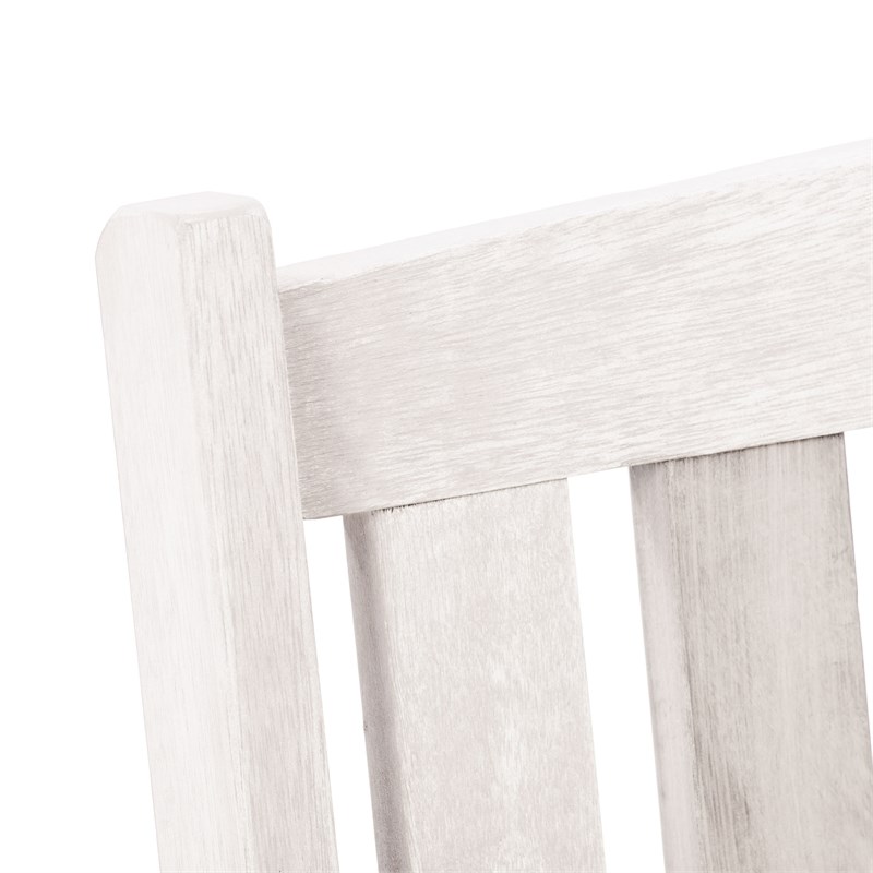 CorLiving Miramar White Washed Wood Outdoor Chair and Side Table 3pc Set