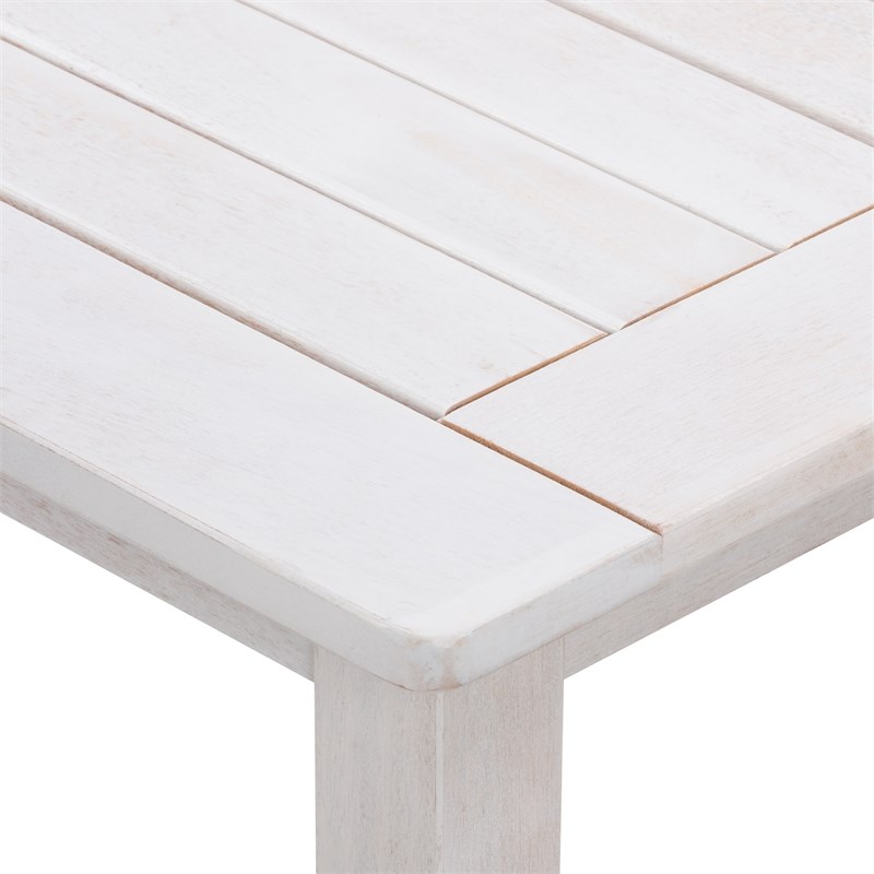 CorLiving Miramar White Washed Wood Outdoor Coffee Table