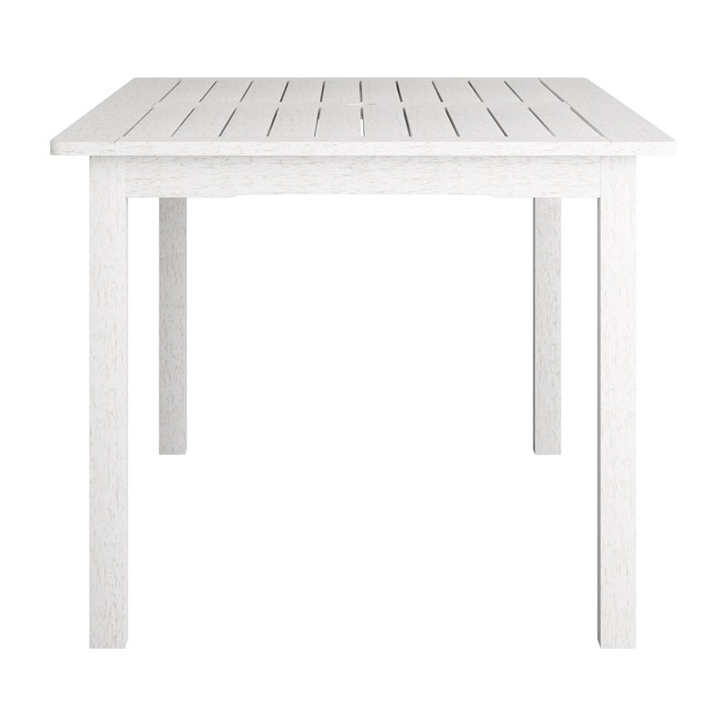 CorLiving Miramar White Washed Wood Outdoor Dining Table