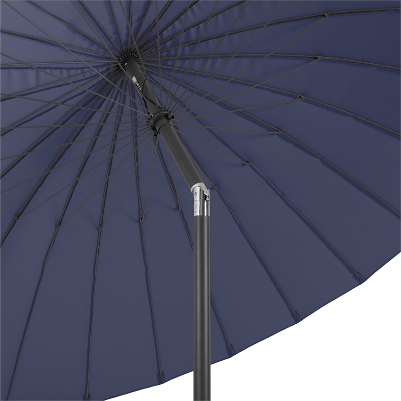 CorLiving Navy Blue Fabric Garden Parasol Patio Umbrella