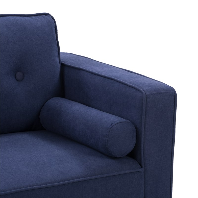 CorLiving Mulberry Fabric Upholstered Modern Sofa in Navy Blue