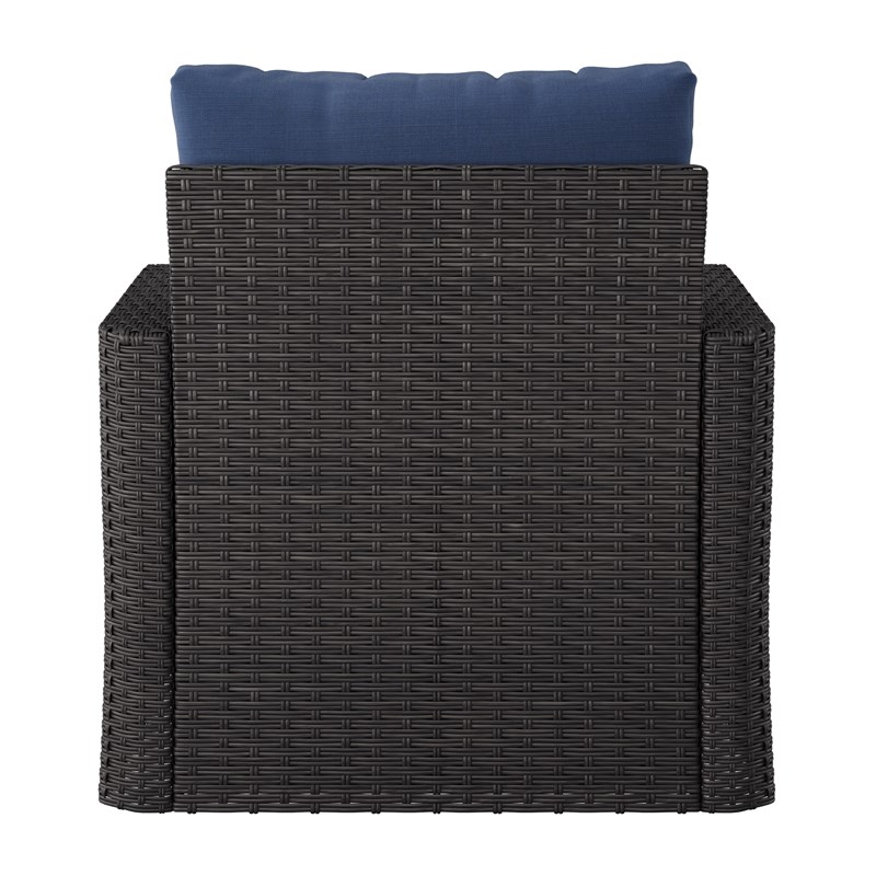 Brisbane Outdoor Wicker / Rattan Rust Resistant Chair with Blue