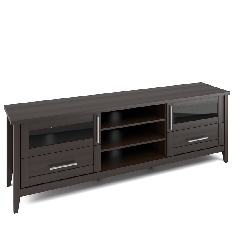 CorLiving Jackson TV Stand in Espresso Wood Grain - For TVs up to 85