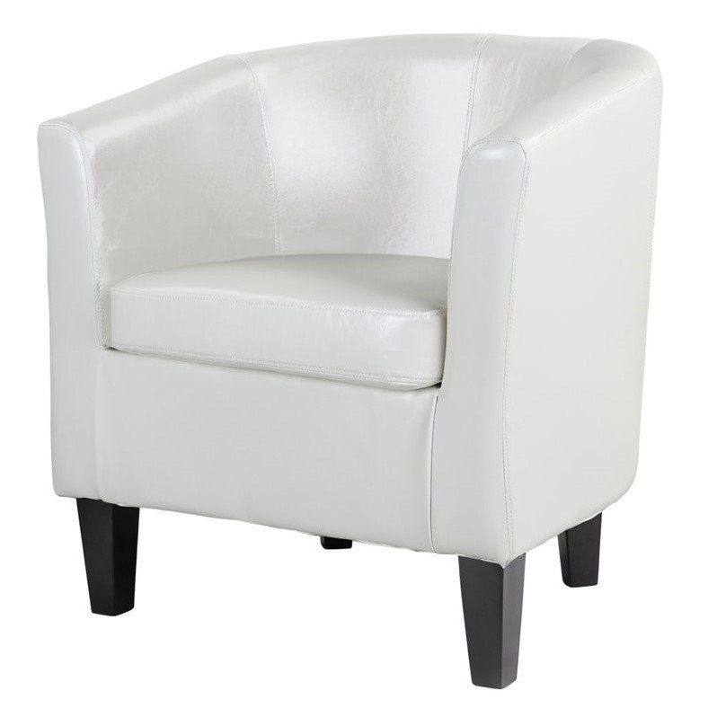 CorLiving Antonio Tub Chair in White Bonded Leather Homesquare