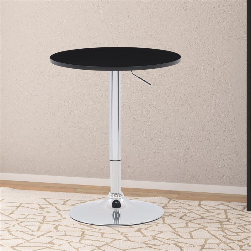 CorLiving Adjustable Round Pub Table - Black and Metal