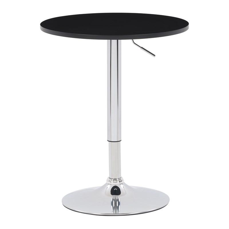 CorLiving Adjustable Round Pub Table - Black and Metal