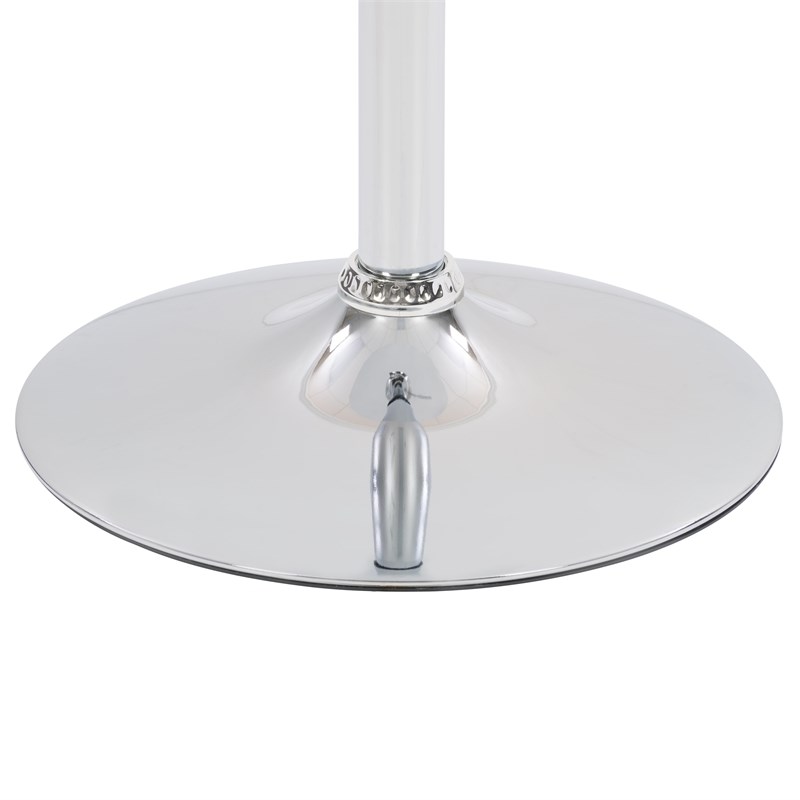 CorLiving Adjustable Round Pub Table - White and Metal