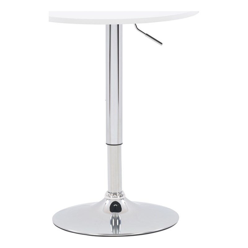 CorLiving Adjustable Round Pub Table - White and Metal