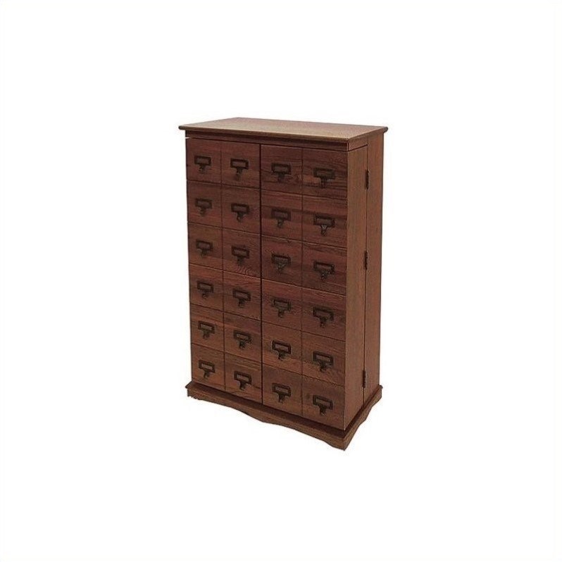 leslie dame 40" library style multimedia storage cabinet in walnut - cd