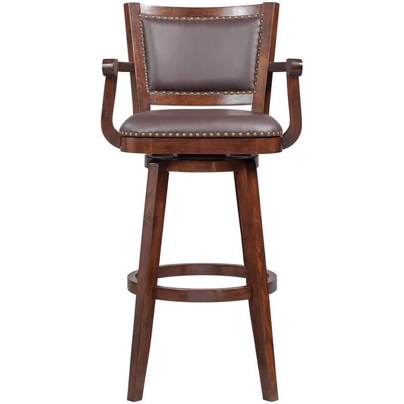 Boraam Broadmoor 36" Faux Leather Swivel Extra Tall Bar Stool Homesquare