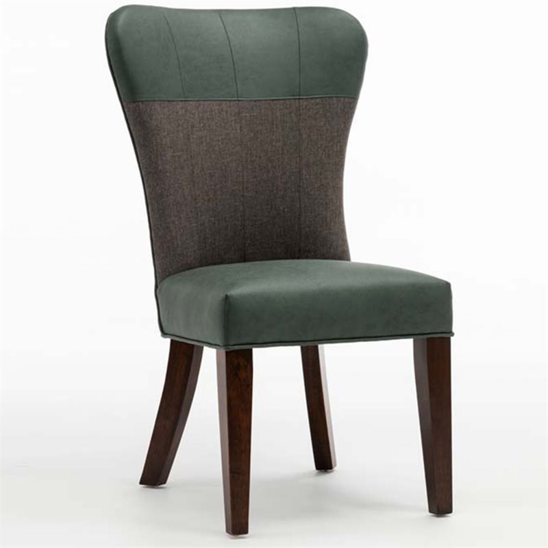 Boraam Bolton Upholstered Dining Side Chair in Green (Set of 2)