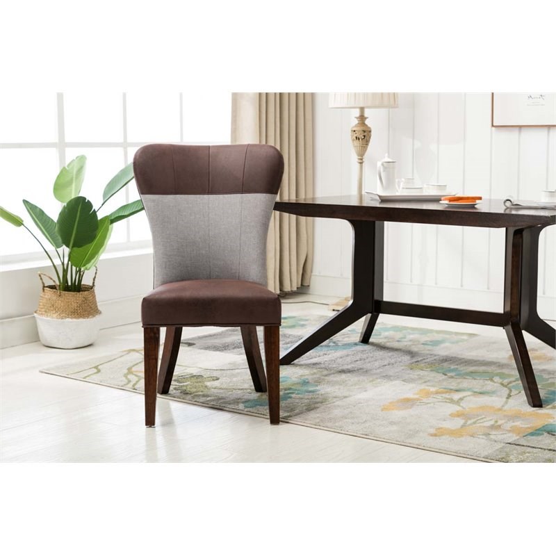 Boraam Bolton Upholstered Dining Side Chair in Maroon (Set of 2)