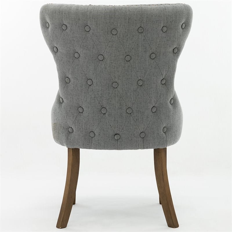 Boraam Rema Tufted Dining Side Chair in Gray and Brown