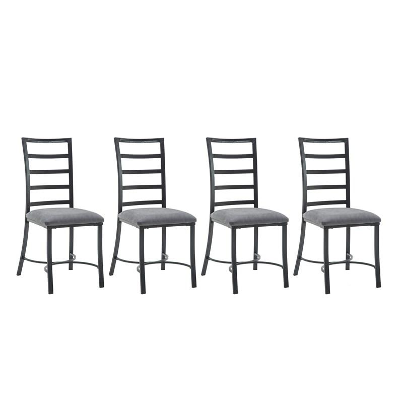 Boraam Bastian Ladderback Dining Side Chair in Gray (Set of 4)