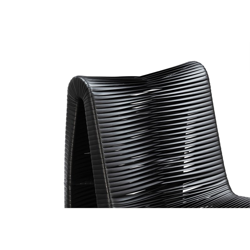 Boraam Loreins Outdoor Plastic Rattan Patio Chairs Set of 2 - Black