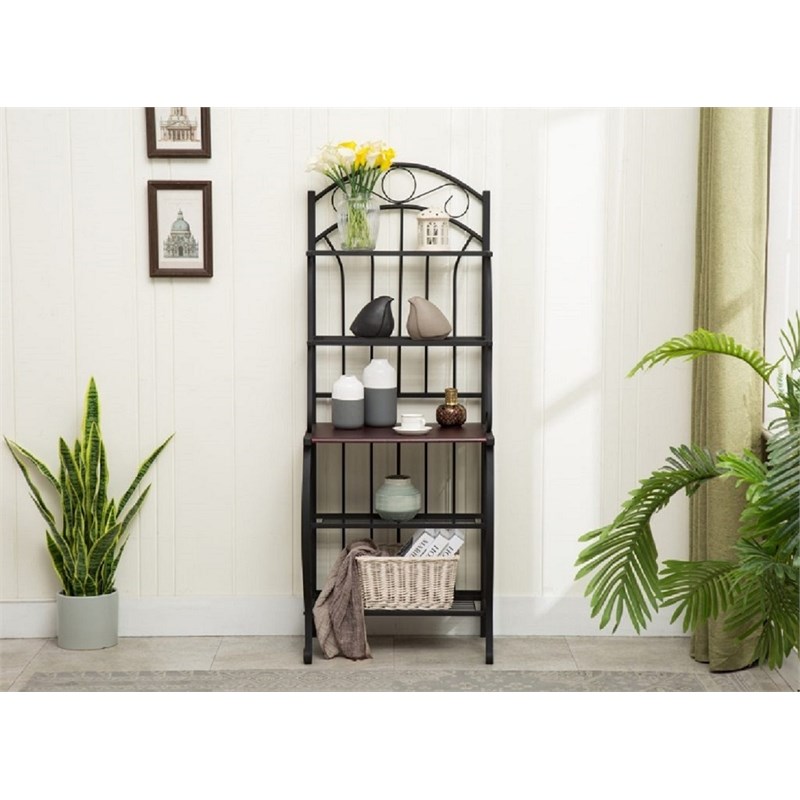 Boraam Valencia 4 Shelf Baker's Rack in Black