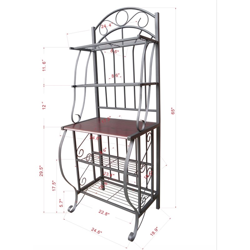 Boraam Valencia 4 Shelf Baker's Rack in Black
