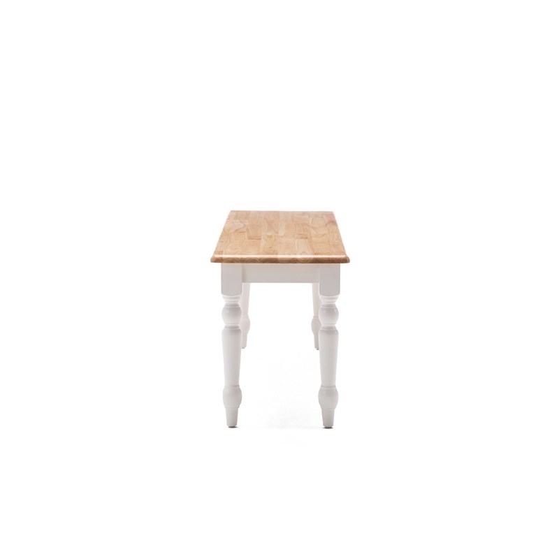Boraam Farmhouse Wood Dining Bench in White and Natural