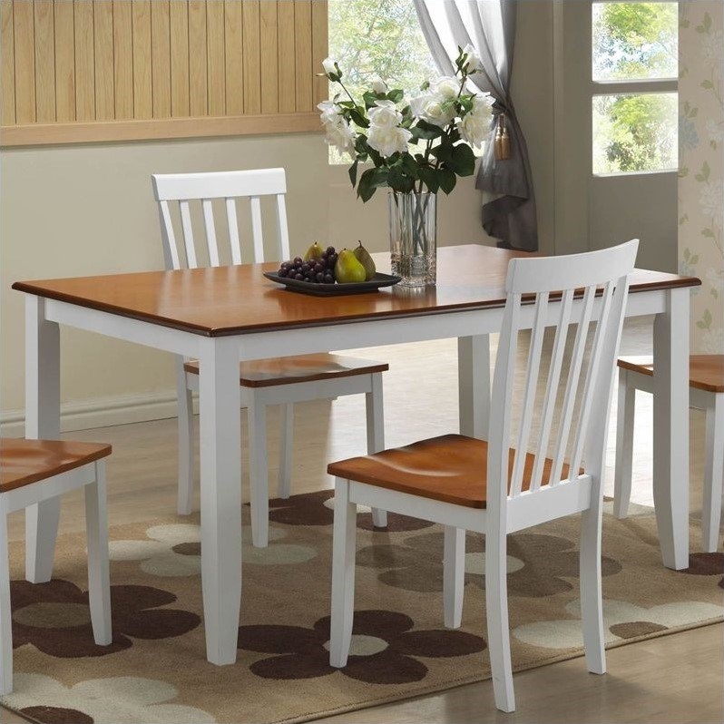 Boraam Bloomington Dining Table in White/Honey Oak