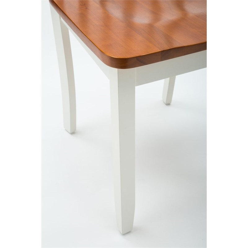 Boraam Bloomington Dining Chair in White/Honey Oak (Set of 2)