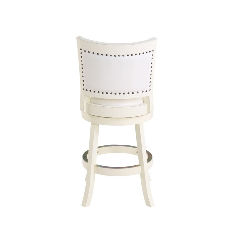 Boraam 24 Bristol Swivel Bar Stool In White Homesquare