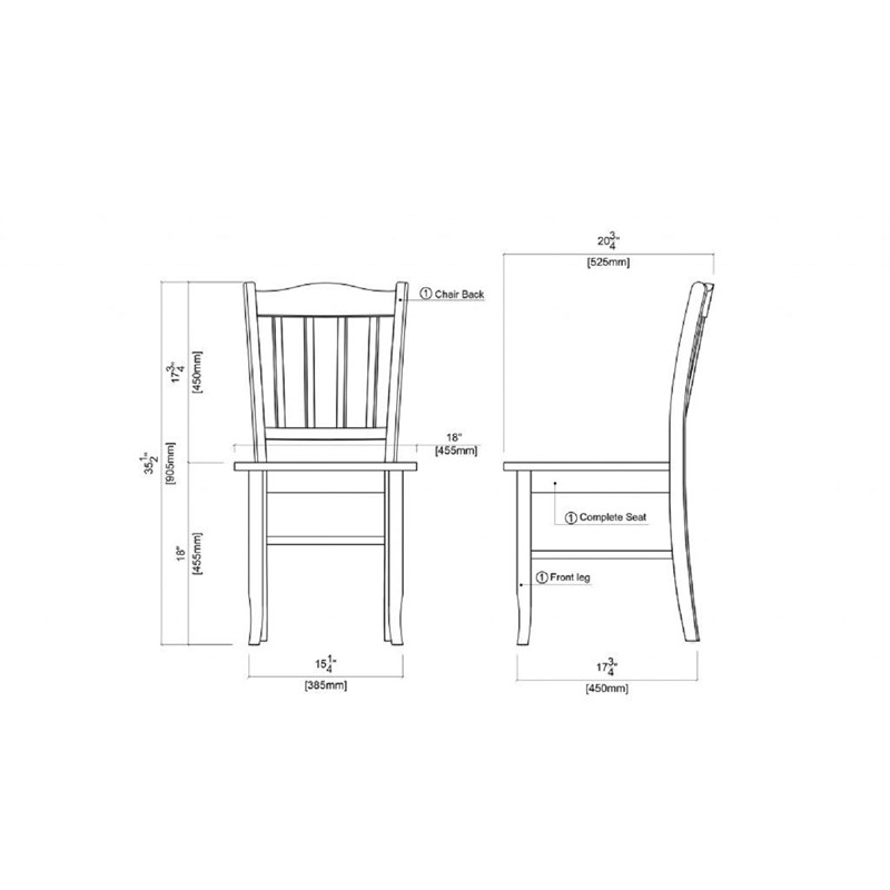 Boraam Shaker Dining Chair in Walnut (Set of 2)