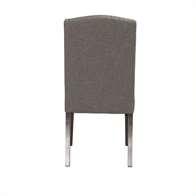 Boraam Champagne Parsons Upholstery Dining Chairs (Set of 2) in Steel-Gray  
