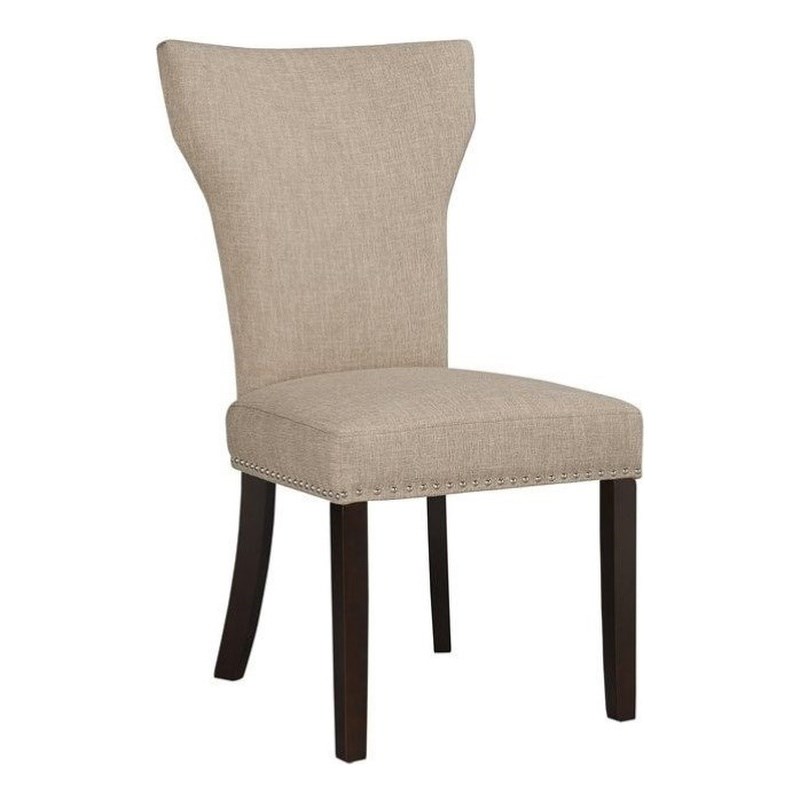 Boraam Monaco Upholstery Dining Chairs (Set of 2) in Oatmeal  