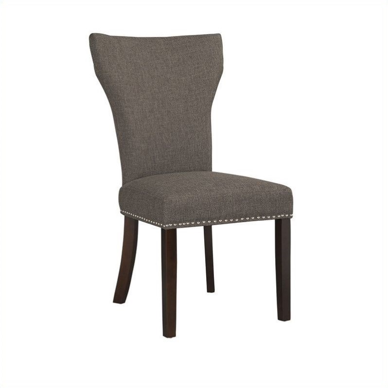 Boraam Monaco Upholstery Dining Chairs (Set of 2) in Steel-Gray  