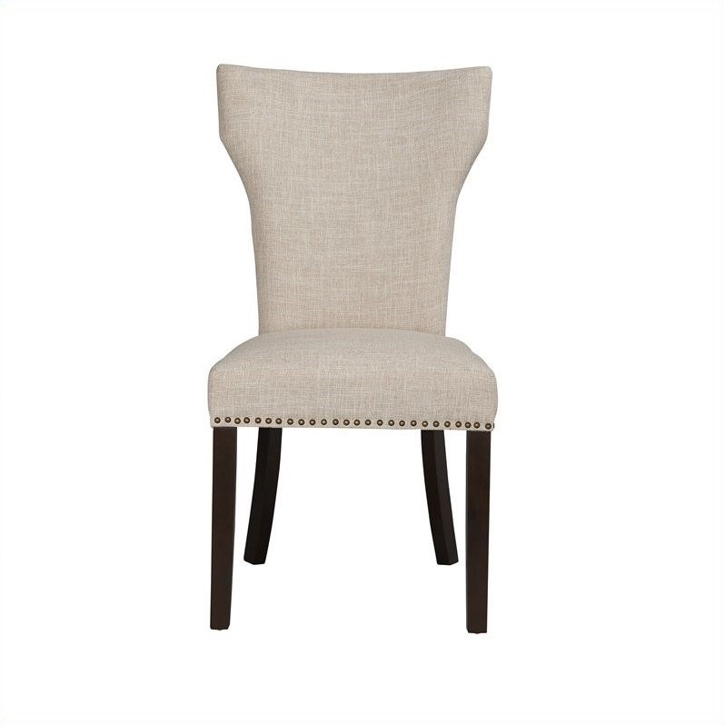 Boraam Monaco Upholstery Dining Chairs (Set of 2) in White-Sand  