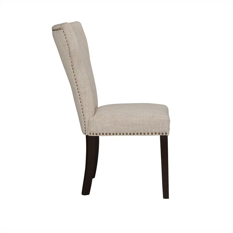 Boraam Monaco Upholstery Dining Chairs (Set of 2) in White-Sand  