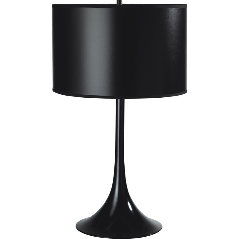 Ore International Contemporary Metal, Round Black Metal Table Lamp