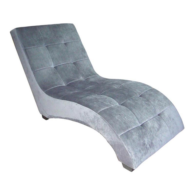 Ore International 52 Modern Wood And Microfiber Chaise Lounge Chair In Gray Hb4252g