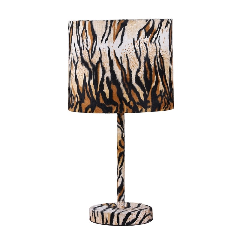 Ore International 19 25 Faux Suede, Animal Print Table Lamp